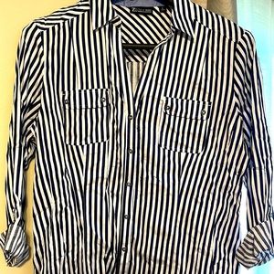 XL Blouse navy and white